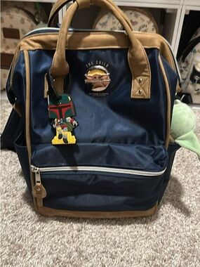 Navy and Tan Backpack Tote - Men Bags